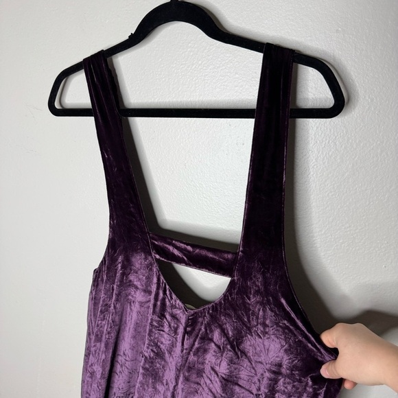 Anthropologie Maeve Purple Velvet Cropped Jumpsuit - Picture 11 of 13